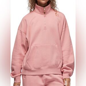 Jordan Womans Flight Fleece Quarter-Zip Oversized Top Hoodie Pullover Size Large